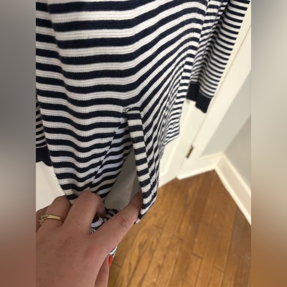 J.Crew Mercantile Striped Waffle Funnelneck Sweatshirt | Nautical Layer | Size M - Picture 7 of 13